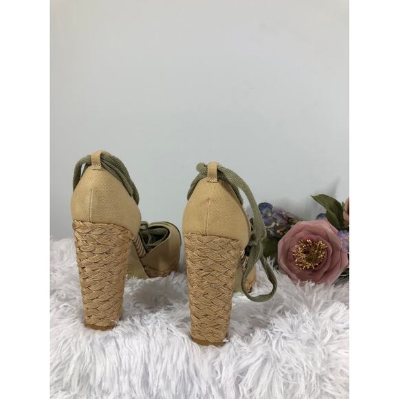 Emy Canvas Espadrille Platform Heels Upper Jute-Wrapped sole Thick Heel Amoy 8 - Picture 6 of 7